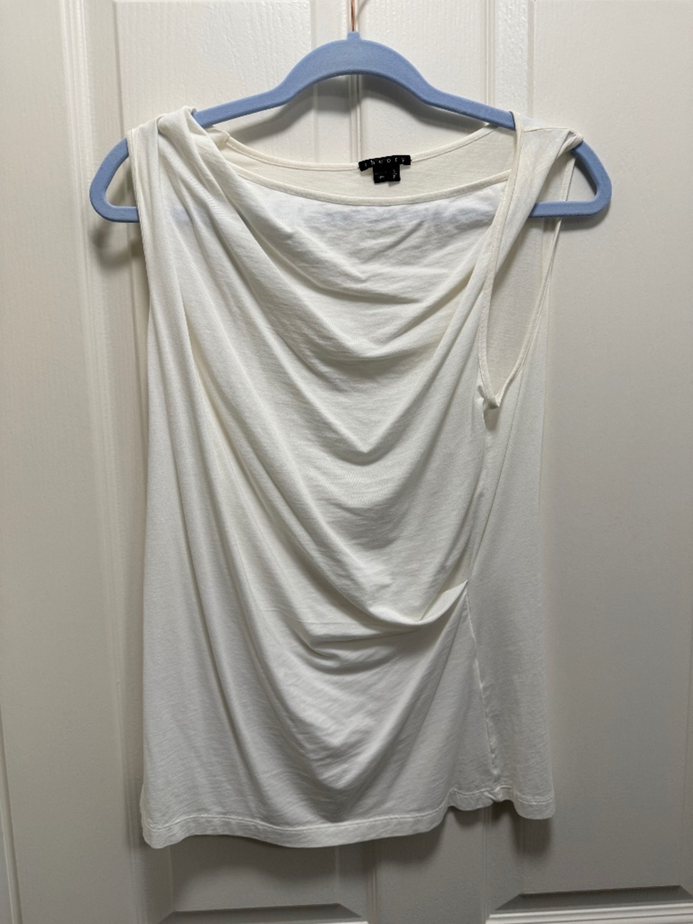 Theory White Cotton Jersey Sleeveless Tank - Size S/P